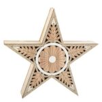 Beauty Home ΞΥΛΙΝΟ ΑΣΤΕΡΙ ΜΕ ΓΚΛΙΤΕΡ 22 x 22 x 4,5 cm