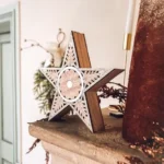 Beauty Home ΞΥΛΙΝΟ ΑΣΤΕΡΙ ΜΕ ΓΚΛΙΤΕΡ 22 x 22 x 4,5 cm - Image 2