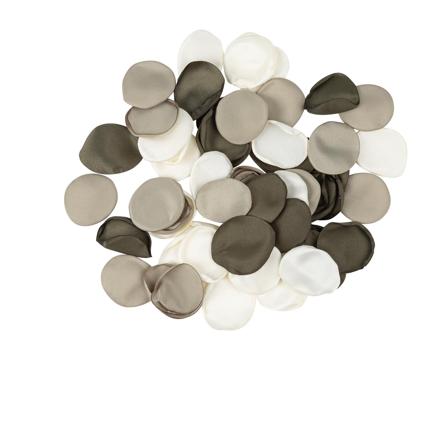 d193ffb2-1ad0-4ec8-b239-f57b7e297528 Beauty Home 60 Πέταλα Σατέν Εκρού, Πράσινο Γκρι και Μπεζ Ø3,5 CM - Image 1
