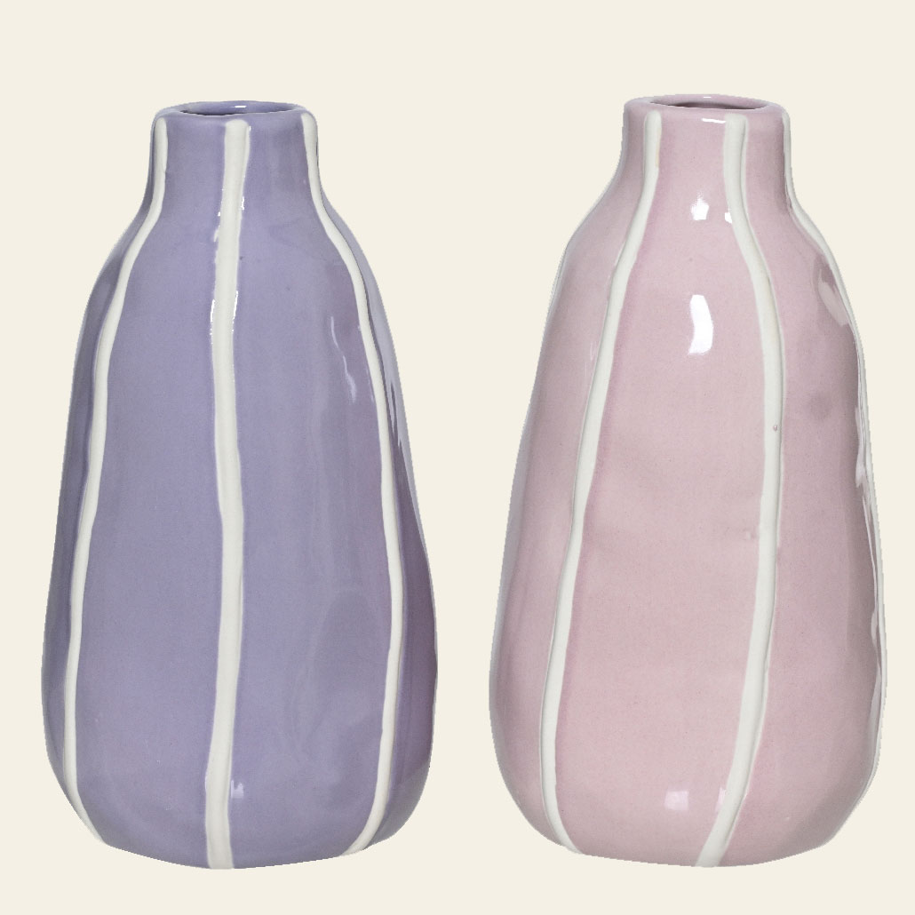 d8b0d37e-8f4a-45a8-b042-21ffbe38f124 Beauty Home Βάζο Πορσελάνης με Ρίγα 11.2 x 20.9 CM - Image 1