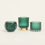 Beauty Home ΚΗΡΟΠΗΓΙΟ ΠΡΑΣΙΝΟ ΑΝΑΓΛΥΦΟ ΜΕ ΧΡΥΣΟ ΣΤΟΜΙΟ Ø7×5,5cmØ7×5,5cm - Image 2