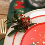 Beauty Home Χριστουγεννιάτικο κλαδί γλυκό κόκκινο με χρυσό γκλίτερ 13 cm - Image 2