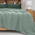 LINO Κουβέρτα King Size (240x260) Πικέ Cocoon Μέντα - Image 2