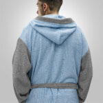 LINO Μπουρνούζι με κουκούλα Medium Revel Γαλάζιο - Image 4