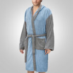 LINO Μπουρνούζι με κουκούλα Large Revel Γαλαζιο - Image 3