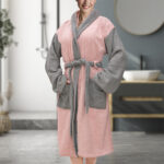 LINO Μπουρνούζι με κουκούλα Large Revel Ροζ - Image 6