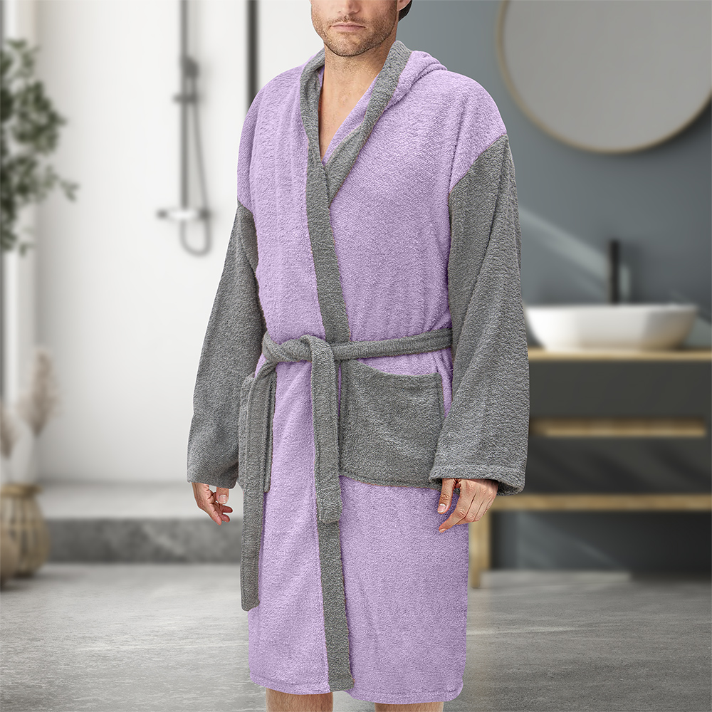 2300001164 LINO Μπουρνούζι με κουκούλα Small Revel Μωβ - Image 1