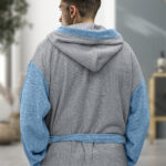 LINO Μπουρνούζι με κουκούλα Large Revel Γκρι - Image 2