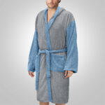 LINO Μπουρνούζι με κουκούλα Large Revel Γκρι - Image 3