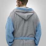 LINO Μπουρνούζι με κουκούλα Large Revel Γκρι - Image 4