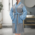 LINO Μπουρνούζι με κουκούλα Large Revel Γκρι - Image 6