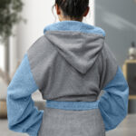 LINO Μπουρνούζι με κουκούλα Large Revel Γκρι - Image 7