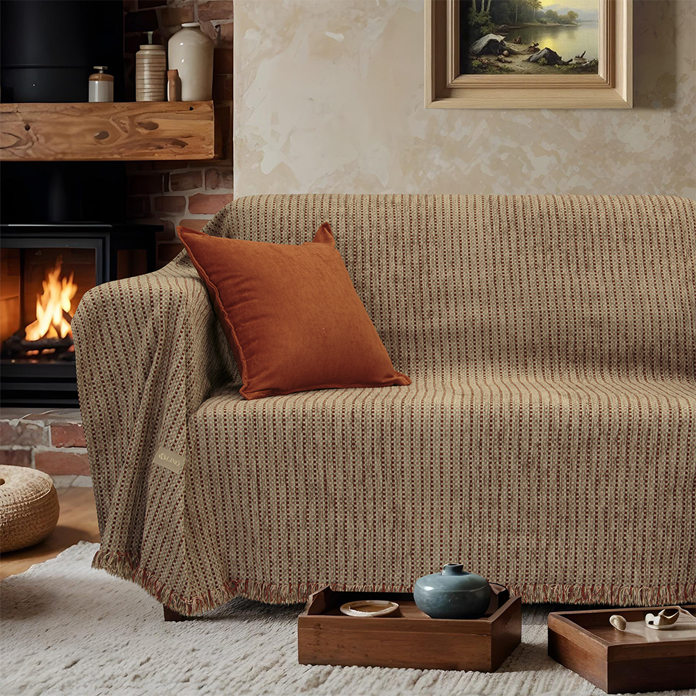 3000004490 LINO Ριχτάρι Καναπέ Διθέσιο (180x250) Velora Κεραμιδί - Image 1