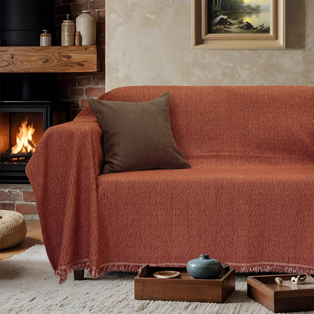 3000004515 LINO Ριχτάρι Καναπέ Τριθέσιο (180x300) Boxi Κεραμιδί - Image 1