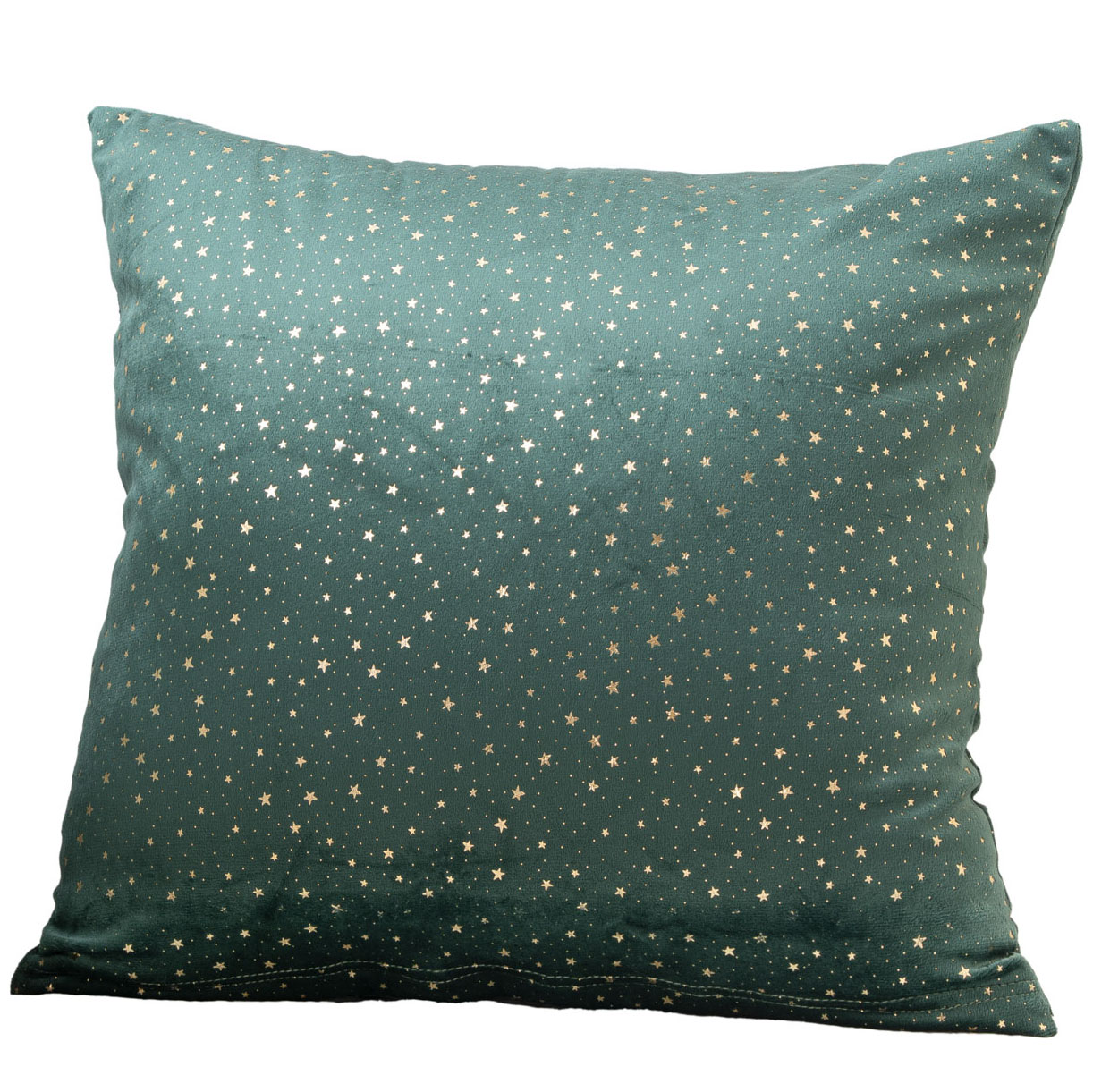 913018 Beauty Home Μαξιλαροθήκη 45 x 45 cm Βελούδο Πράσινο Σκούρο Με Χρύσα Αστέρια - Image 1