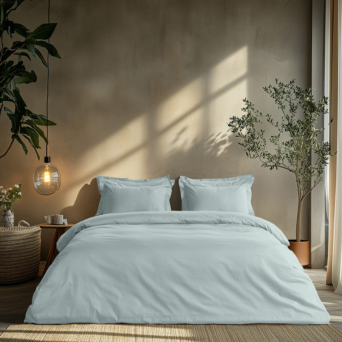 1700_Baby-blue Beauty Home Σετ σεντόνια υπέρδιπλα με λάστιχο Art 1700 Harmony 170x200+30 Γαλάζιο - Image 1