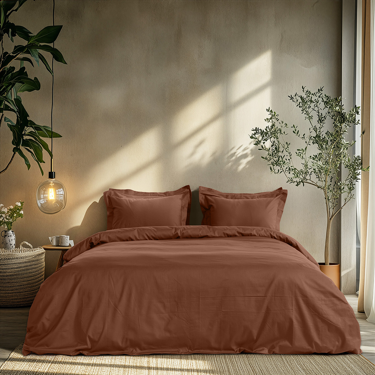1700_Brown Beauty Home Σετ σεντόνια υπέρδιπλα με λάστιχο Art 1700 Harmony 170x200+30 Καφέ - Image 1