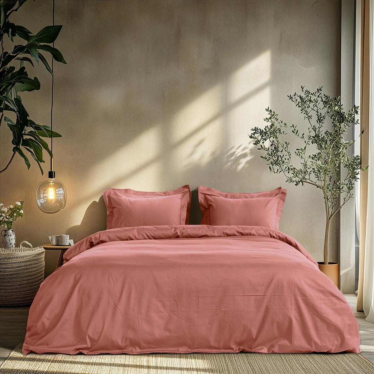 1700_Old-rose Beauty Home Σετ σεντόνια υπέρδιπλα Art 1700 Harmony 240x270 Σάπιο μήλο - Image 1