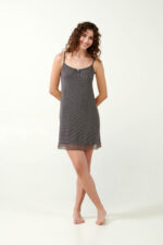 Micromodal Πουά Νυχτικό με Τιράντες