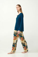 Πυτζάμα με Ιαπωνικό Φλοράλ και Πατιλέτα - Image 2