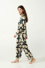 Viscose Satin Κουμπωτή Πυτζάμα Φλοράλ - Image 2