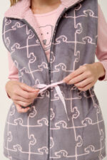 Σετ Πυτζάμα και Γιλέκο με Ρουστίκ Μοτίβο - Image 4