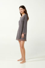 Micromodal Πουά Νυχτικό με Μακρύ Μανίκι - Image 4