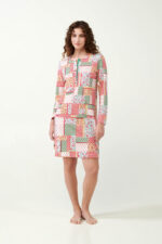 Νυχτικό Interlock με Vintage Patchwork Μοτίβο - Image 2