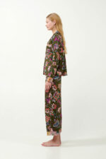 Viscose Satin Κουμπωτή Φλοράλ Πυτζάμα - Image 3