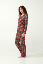 Κουμπωτή Πυτζάμα Interlock με Ταρτάν Μοτίβο - Image 3