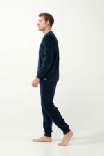 Ριγέ Πυτζάμα Velvet με Στρογγυλή Λαιμόκοψη - Image 3