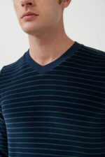 Ριγέ Πυτζάμα Velvet με Μανσέτες - Image 3