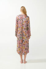 Viscose Satin Κουμπωτό Φλοράλ Νυχτικό - Image 3