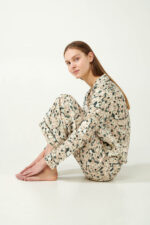 Viscose Satin Κουμπωτή Πυτζάμα Φλοράλ - Image 4