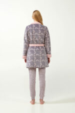 Σταυρωτή Fleece Ρόμπα με Σκύλο-Παζλ Μοτίβο - Image 3