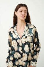 Viscose Satin Κουμπωτή Πυτζάμα Φλοράλ - Image 4