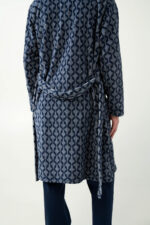 Μακριά Σταυρωτή Fleece Ρόμπα με Γεωμετρικό Μοτίβο Ρόμβων - Image 3