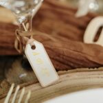 Beauty Home 10 Ετικέτες Χάρτινες με κορδέλα – Κρεμ 5 x 2 cm - Image 4