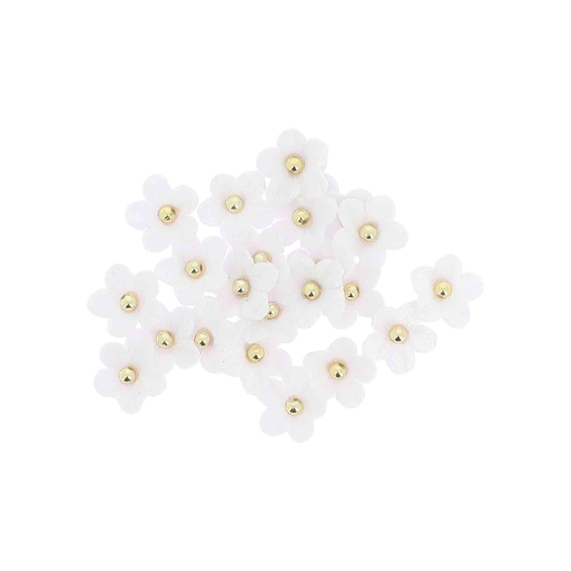 8052ebac-be67-4f33-8900-3f91c10dde5b Beauty Home 24 Μαργαρίτες από Λευκό Βελούδο και Χρυσό Μαργαριτάρι Ø2.5cm - Image 1