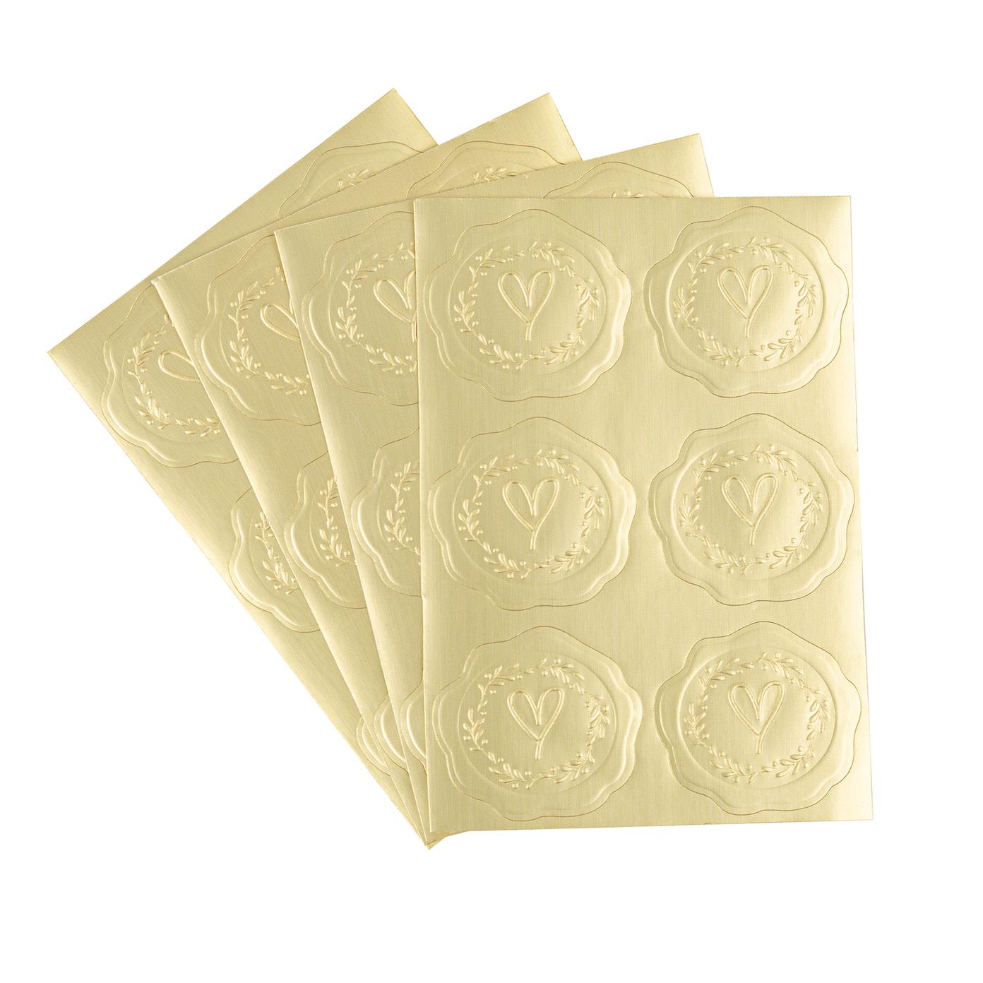 bf2a9001-8e3c-458e-b462-8e649ba38f05 Beauty Home 24 Αυτοκόλλητα χάρτινα με Εφέ Σφραγίδας Κεριού Ø3,5cm - Image 1