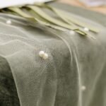 Beauty Home Ράννερ με πέρλες – Πράσινο Ευκάλυπτου οργάντζα 28 cm x 5 m - Image 5