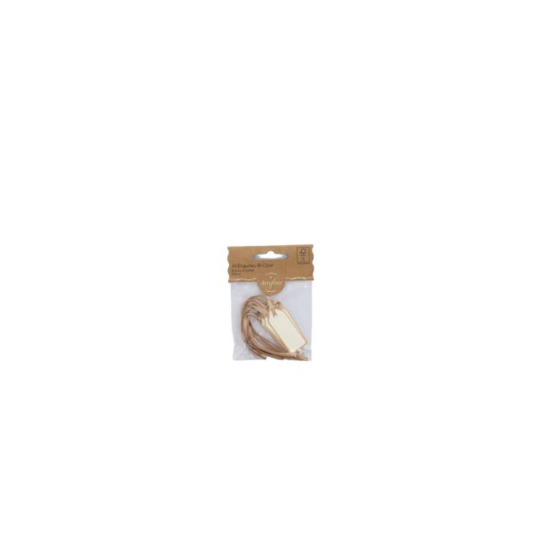 Beauty Home 10 Ετικέτες Χάρτινες με κορδέλα – Κρεμ 5 x 2 cm