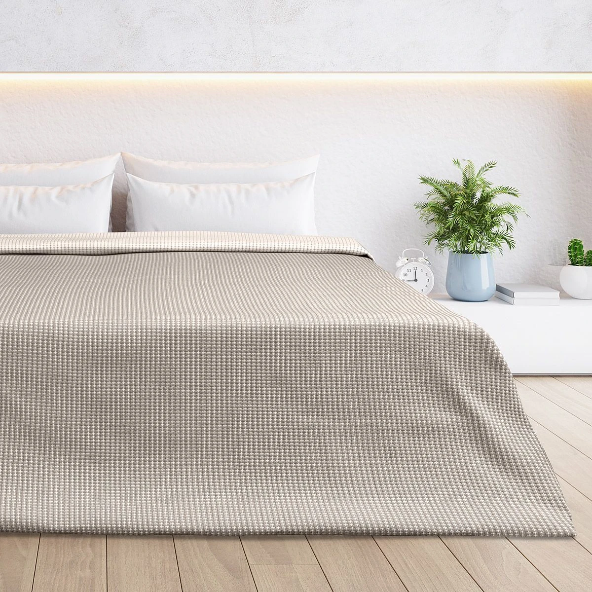 Beauty Home Κουβέρτα υπέρδιπλη διπλής όψεως Cross matelasse Art 11173 230x270 Άμμου