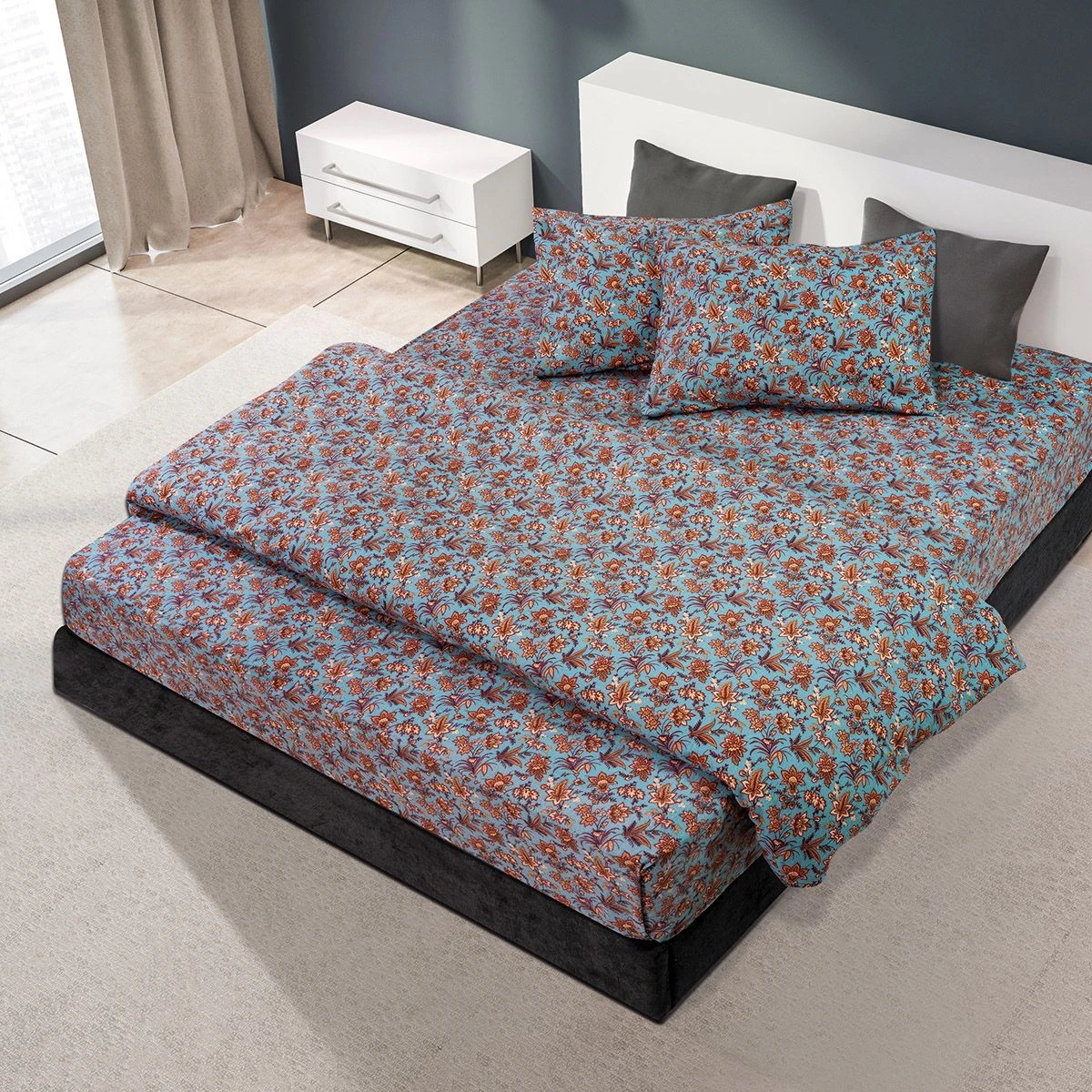 Beauty Home Σετ σεντόνια φανελένια υπέρδιπλα Mornos Art 11182 240x260 Εμπριμέ