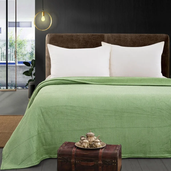 Beauty Home Κουβέρτα μονόχρωμη υπέρδιπλη Fleece Art 11552 220x240 Πράσινο