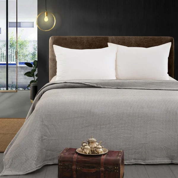11555 Beauty Home Κουβέρτα μονόχρωμη μονή Fleece Art 11555 160x220 Γκρι