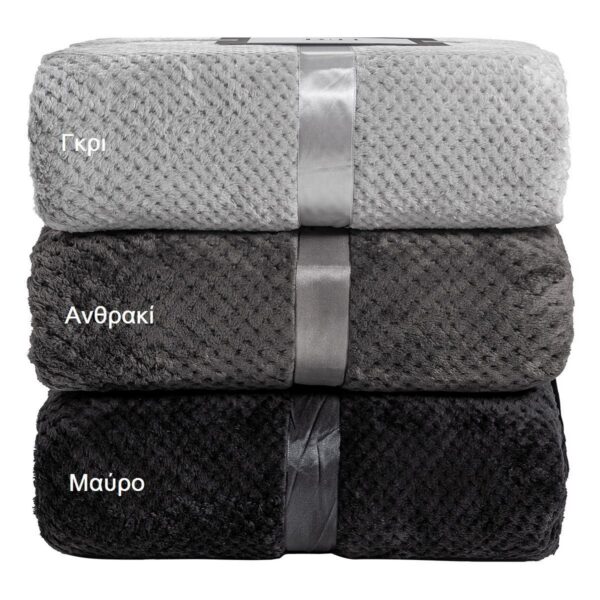 11600_2 Beauty Home Κουβέρτα μονόχρωμη υπέρδιπλη Jacquard fleece 350gsmArt 11600 σε 10 αποχρώσεις 220x240