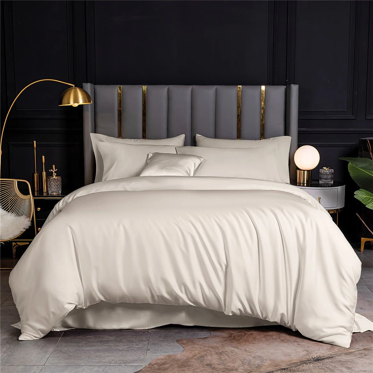 12052 Beauty Home Σετ παπλωματοθήκη υπέρδιπλη Bamboo 300tc Art 12052 Miss Beauty 240x260 Μπεζ