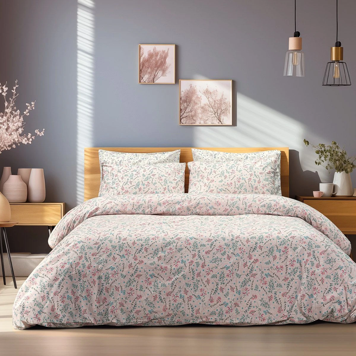 Beauty Home Σετ σεντόνια υπέρδιπλα με λάστιχο Cousine Art 12180 165x200+30 Σομόν