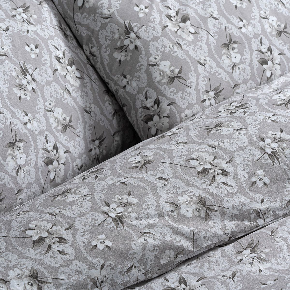 Beauty Home Σετ σεντόνια υπέρδιπλα με λάστιχο Mystique Art 12188 170x200+30 Γκρι